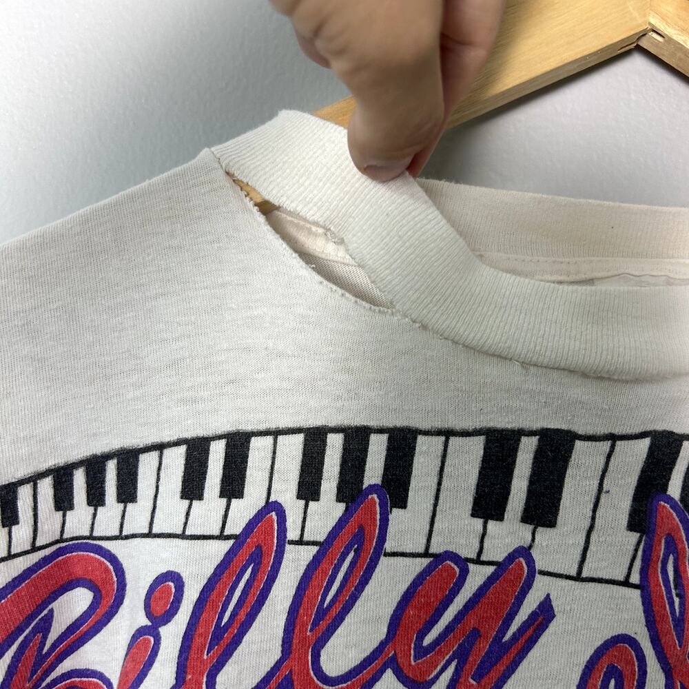 Vintage Elton John Billy Joel T-Shirt Pianoman Face to Face 94 90's Thrashed XL - Picture 12 of 12
